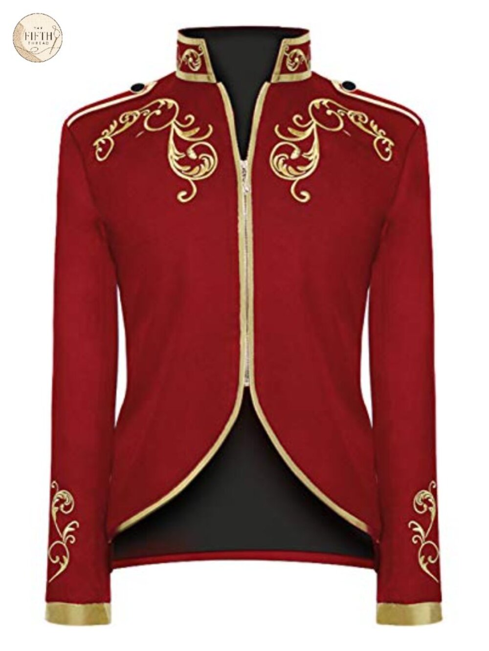 Military Blazer Prince Coat Punk Officer Fitted Jacket Stand Collar Embroidered